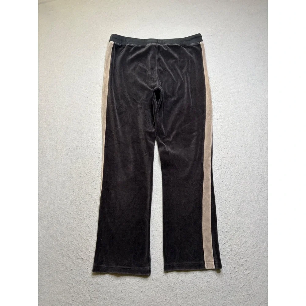 Disneyland Resort Pants Womens M Gray Velour Y2K Rhinestone Crown Track Jogger